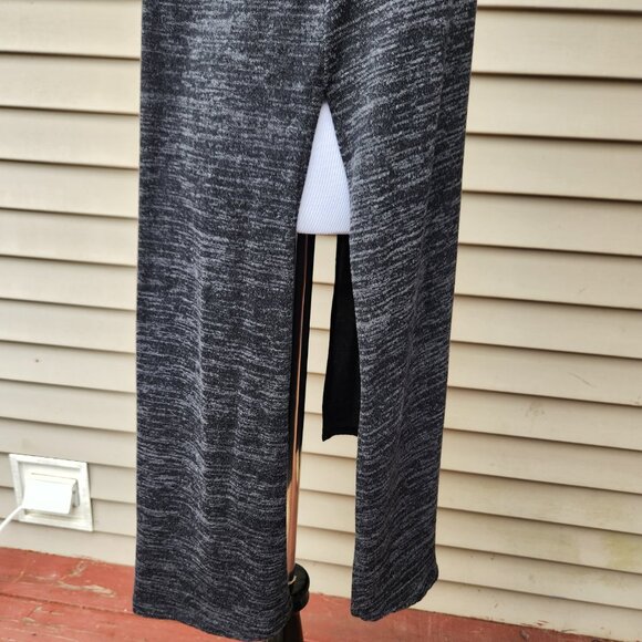 Lularoe Sleeveless Duster Long Cardigan Sweater Marled Black Gray Side Slits - Picture 9 of 13